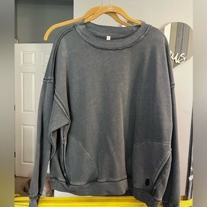 Free People Womens Distressed Sweatshirt